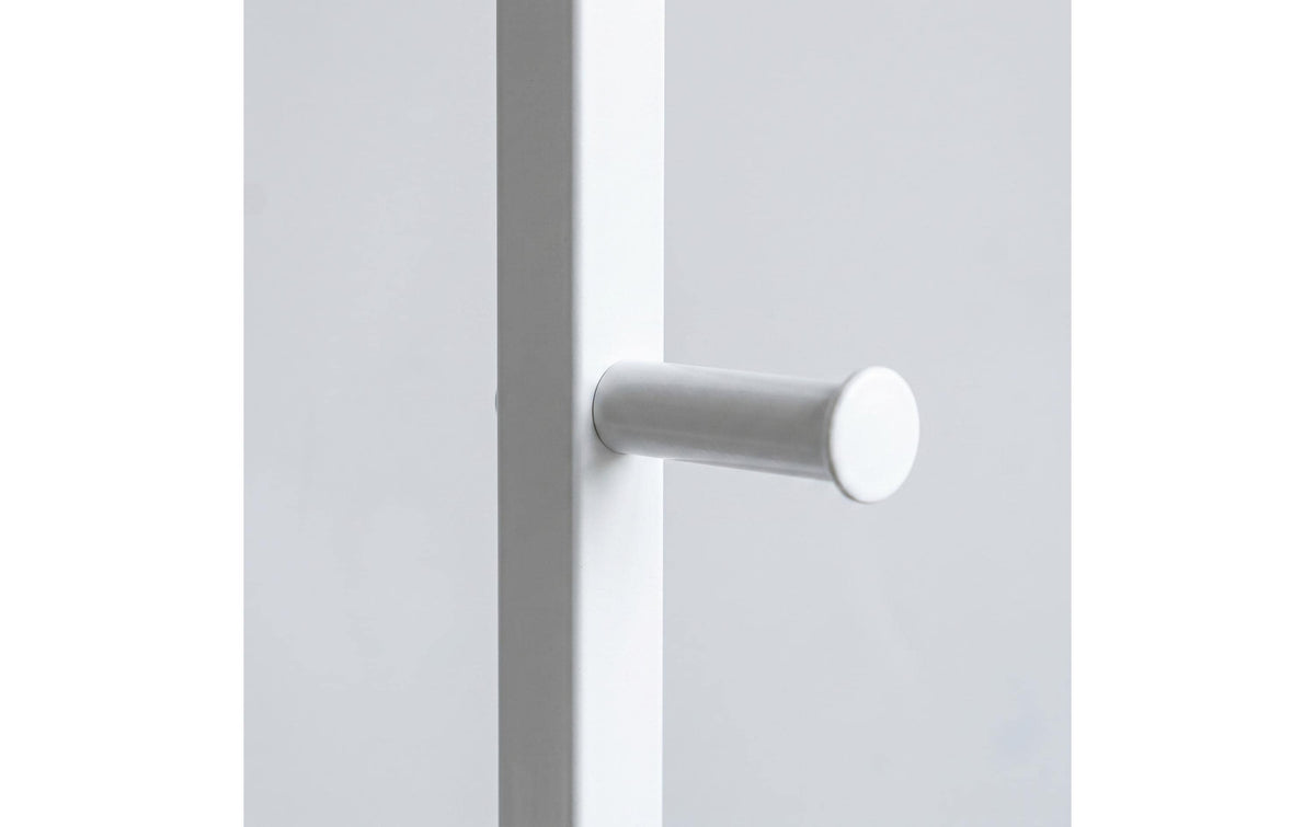 Relaxdays Garderobenständer – Stahl/MDF, Weiss/Braun, 40 × 28 × 181 cm