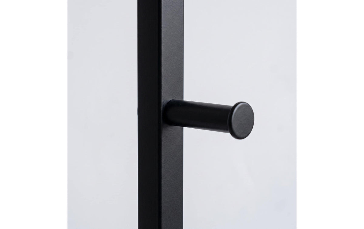 Relaxdays Garderobenständer – Stahl/MDF, Grau/Schwarz, 40 × 28 × 181 cm