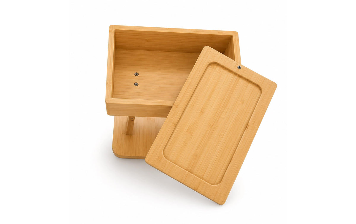 Relaxdays Toilettenpapierständer – Bambus/MDF, Braun, für 1 Rolle, 25 × 20 × 64,5 cm