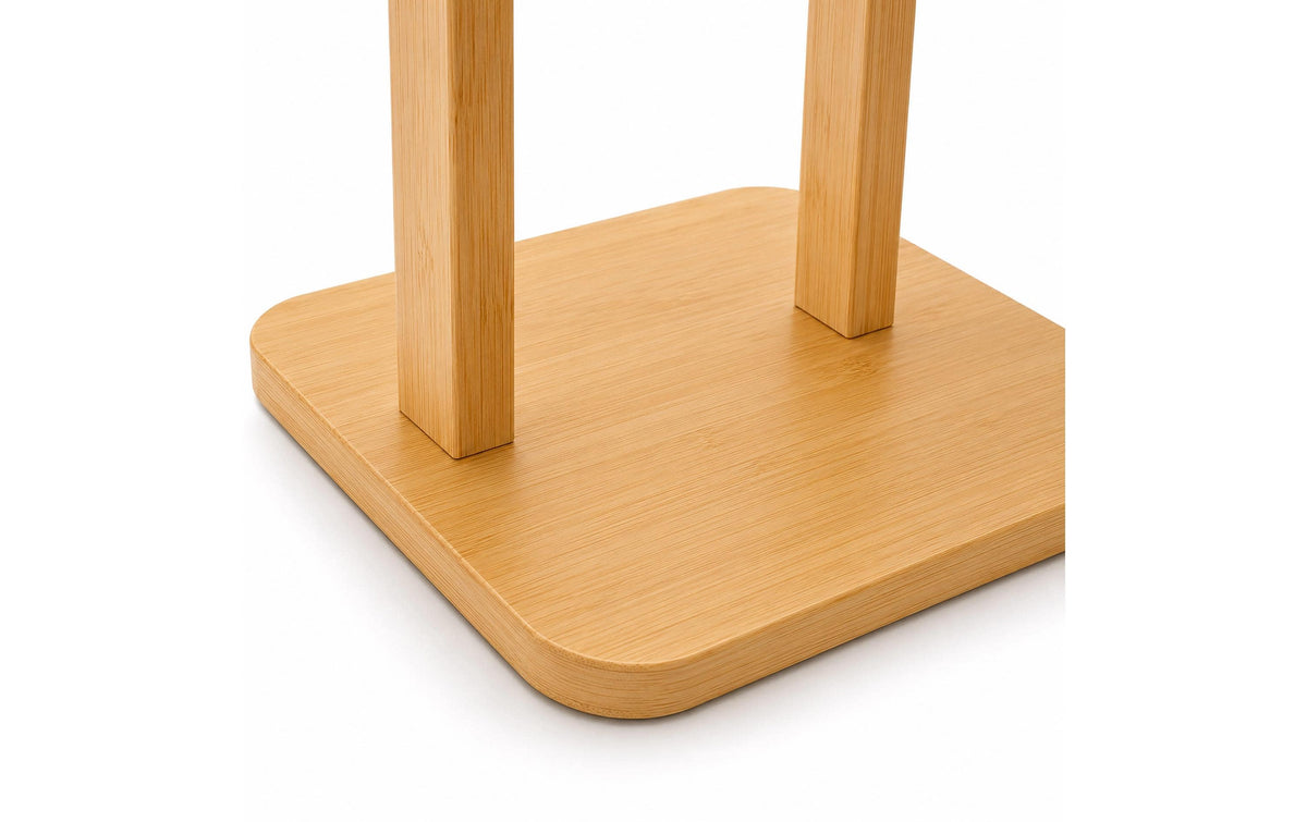 Relaxdays Toilettenpapierständer – Bambus/MDF, Braun, für 1 Rolle, 25 × 20 × 64,5 cm