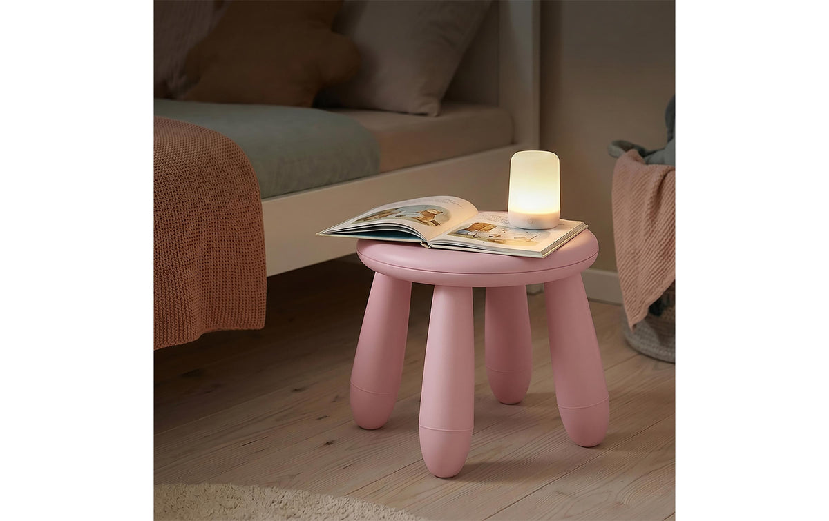 Relaxdays Hocker – B 28 × T 28 × H 26 cm – Kunststoff, Rosa – für Kinder
