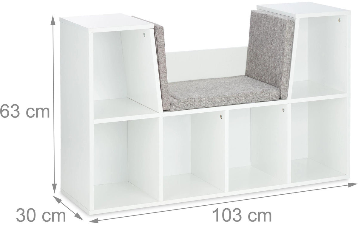 Relaxdays Freistehendes Büro-/Lagerregal – 6 Böden – 103 × 30 × 63 cm – Grau/Weiss