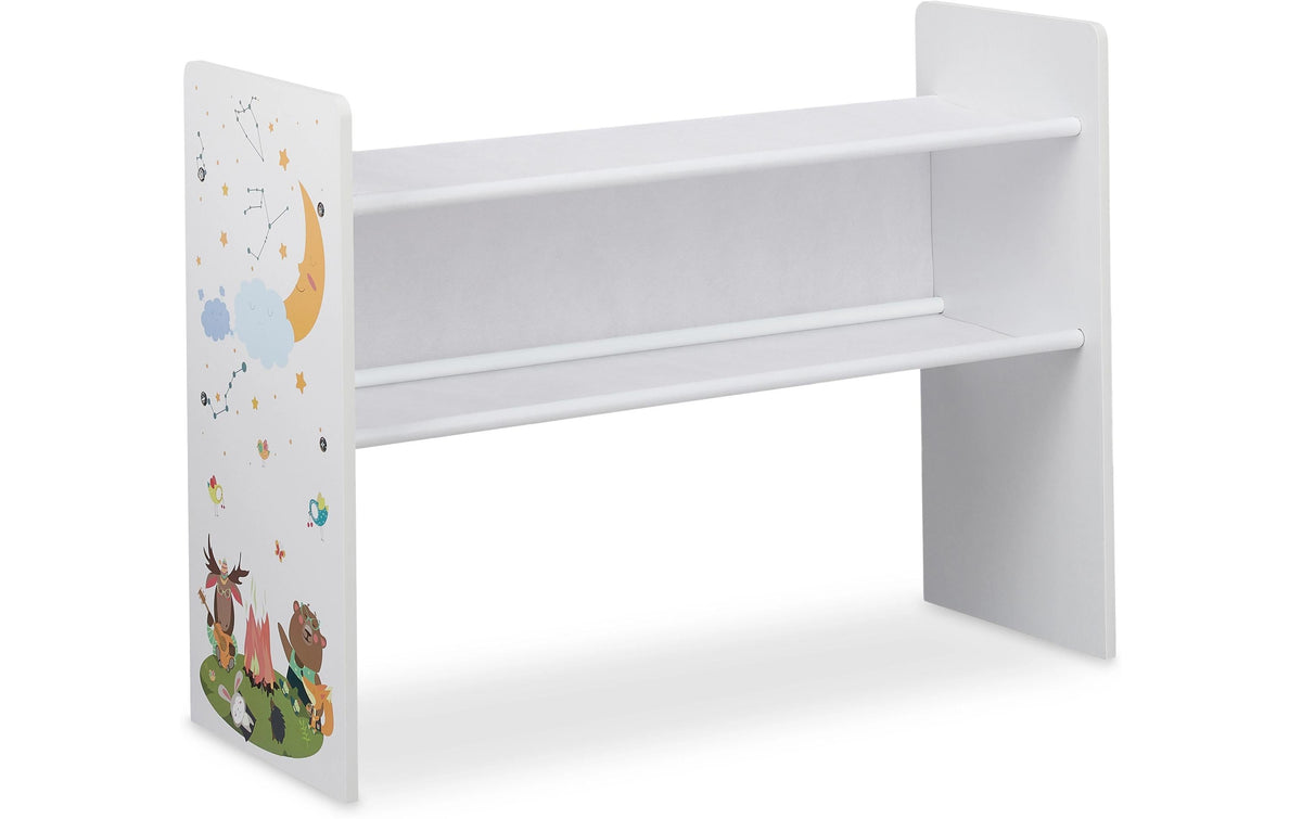 Relaxdays Aufbewahrungsbox – Spanplatte/Metall – Hellblau/Grau/Weiss – 4 Tablare – 825 × 660 × 295 mm