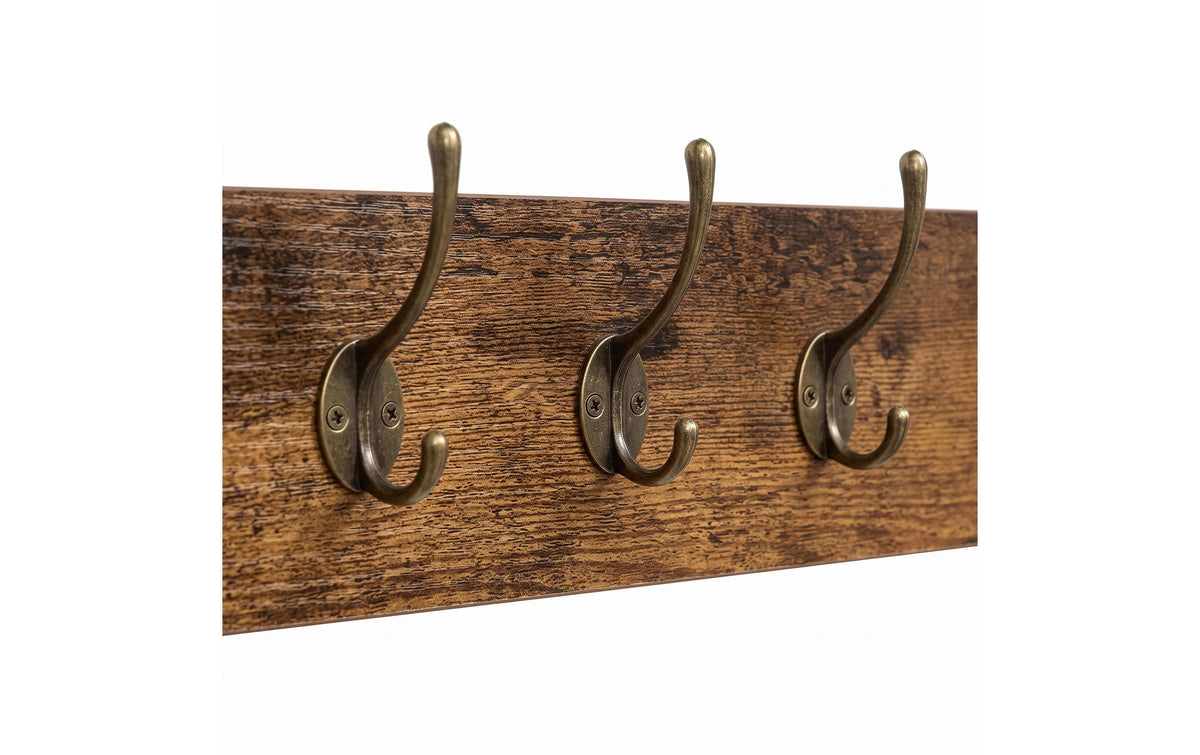 Relaxdays Garderobenständer – Stahl/MDF, Braun/Schwarz, 80 × 30 × 176 cm