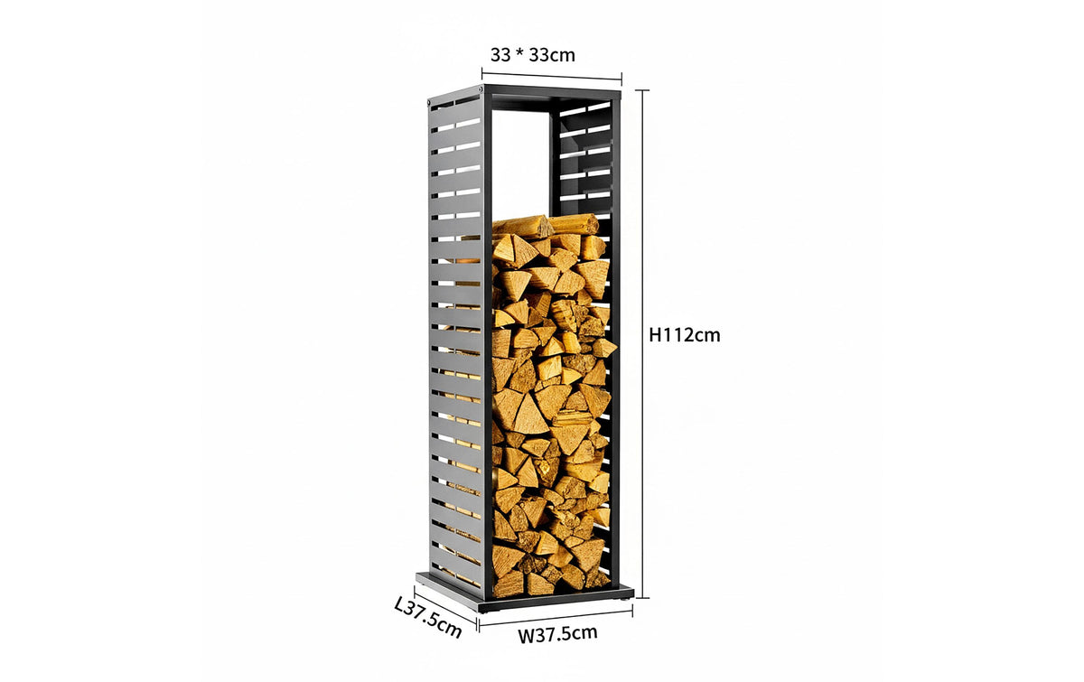 Westmann Luma Lane Kaminholzregal – Anthrazit – Für Aussenanwendung – 375 × 1120 × 375 mm