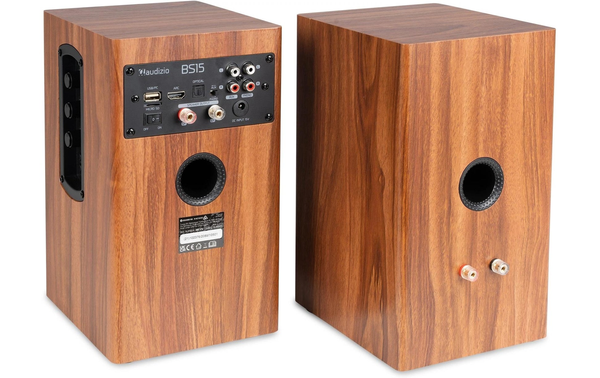 Audizio BS15-WLN – Aktivlautsprecher (Paar) – 60 W, 4" Tieftöner, Braun