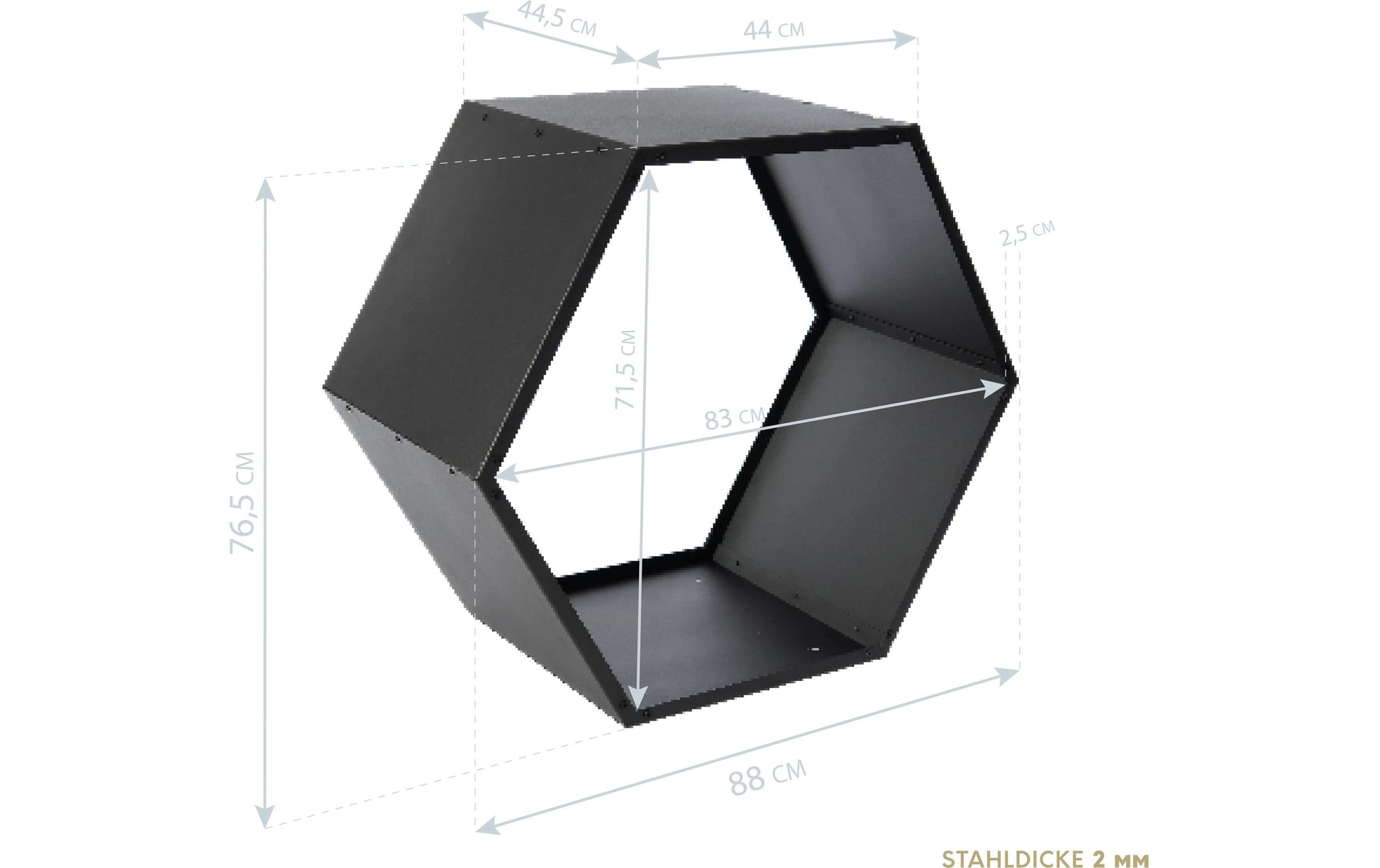 Westmann Biene Kaminholzregal – Stahl – 830 × 770 × 450 mm