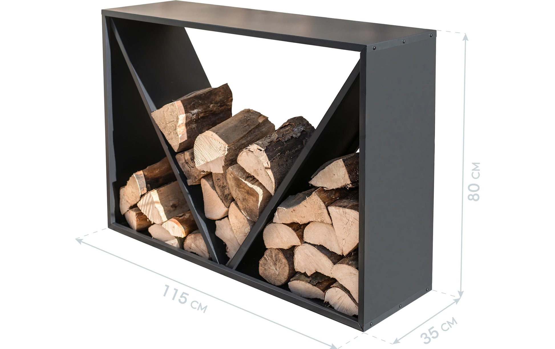 Westmann Adam XL Kaminholzregal – Stahl – 1145 × 800 × 350 mm