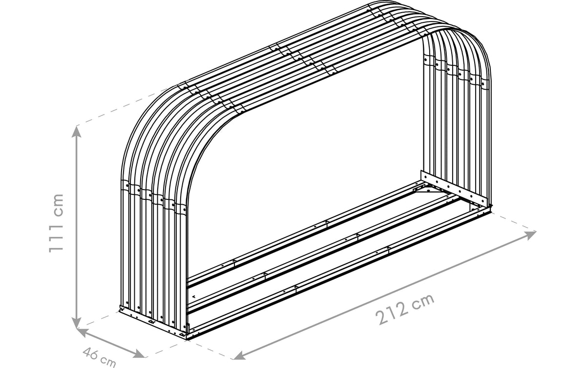 Westmann Hajo Kaminholzregal – Stahl – 2120 × 1110 × 460 mm