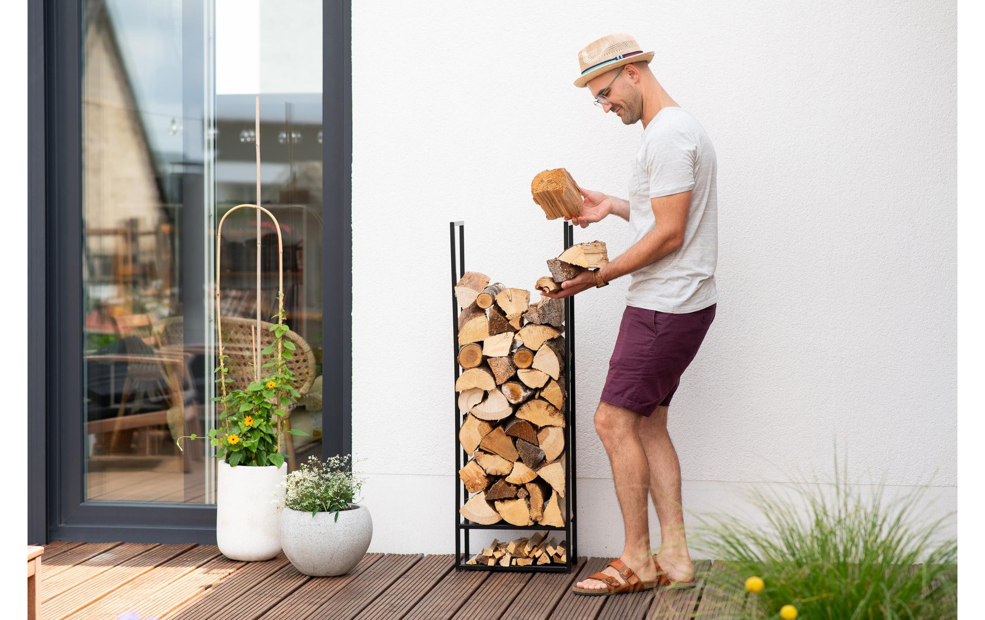 Westmann Kaminholzregal – freistehend – 40 × 20 × 120 cm – Stahl