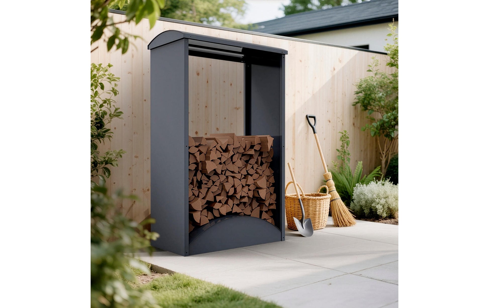 Westmann Castra A Kaminholzregal – anthrazit – 980 × 1600 × 520 mm