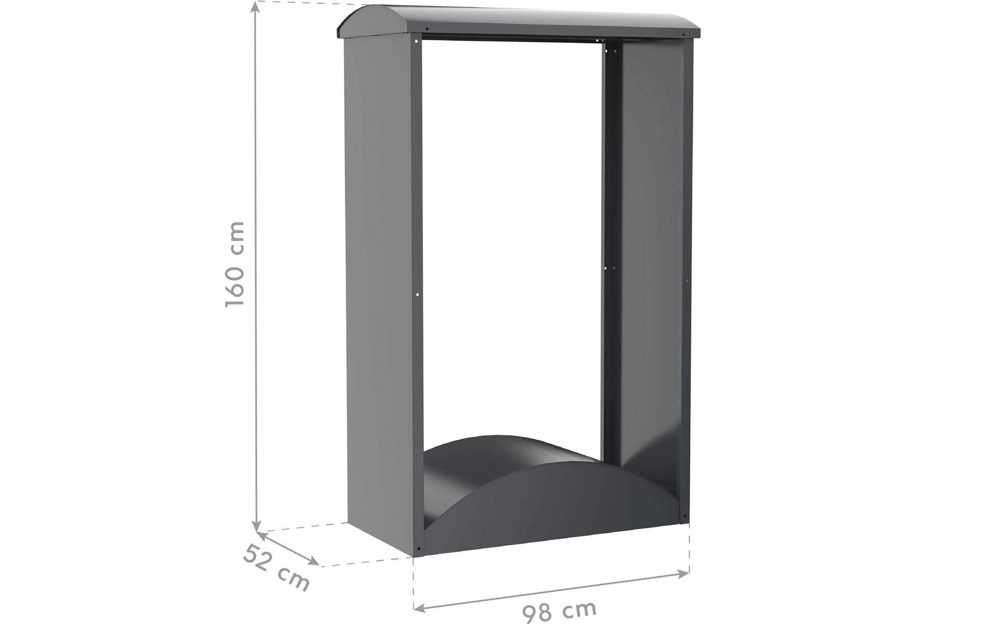 Westmann Castra A Kaminholzregal – anthrazit – 980 × 1600 × 520 mm