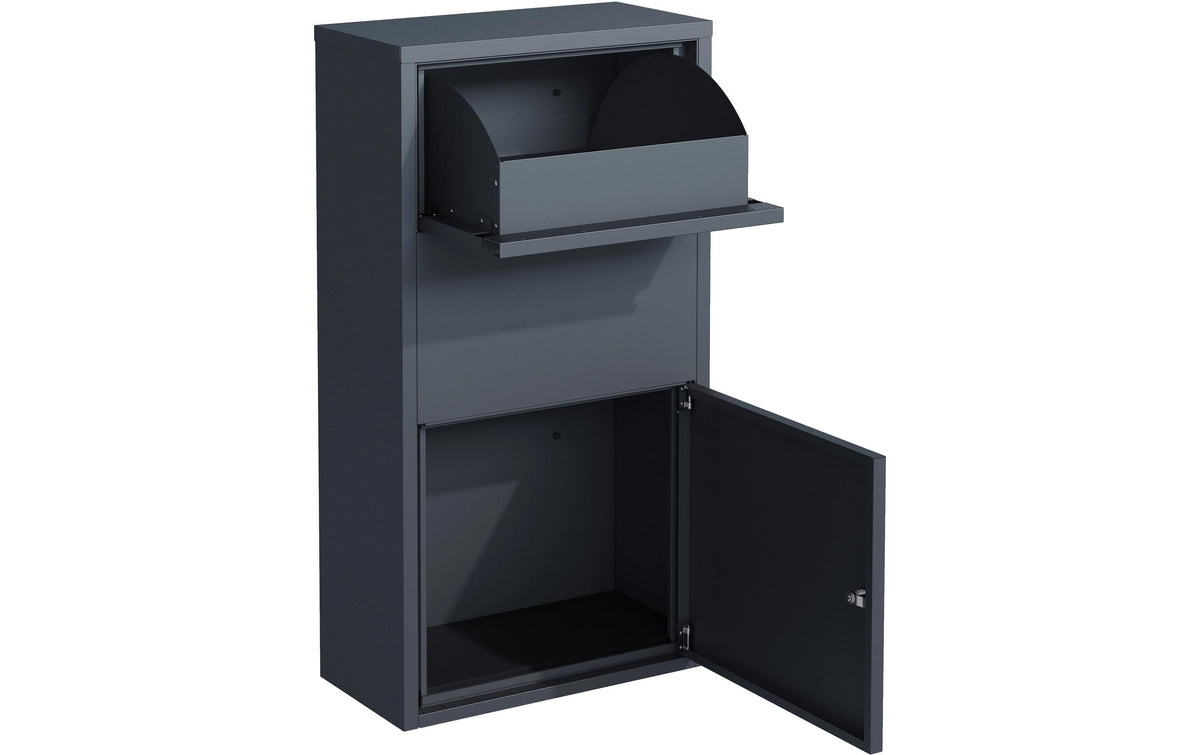 Westmann Pollux Briefkasten mit Paketbox – Edelstahl/Stahl – Anthrazit – 440 × 820 × 220 mm