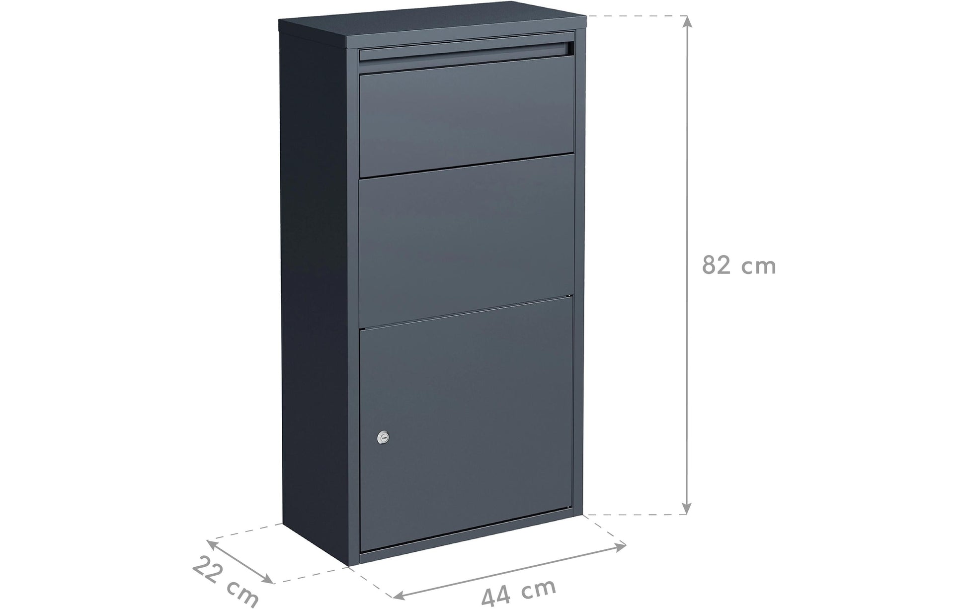 Westmann Pollux Briefkasten mit Paketbox – Edelstahl/Stahl – Anthrazit – 440 × 820 × 220 mm