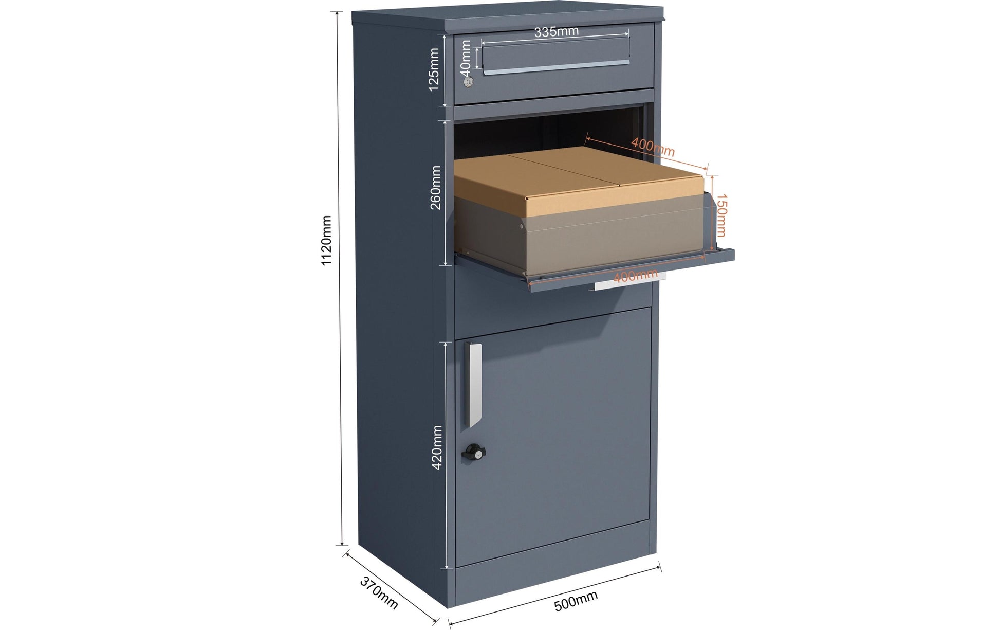 Westmann Pedro Aufbewahrungsbox – Stahl – Anthrazit – 500 × 1120 × 370 mm