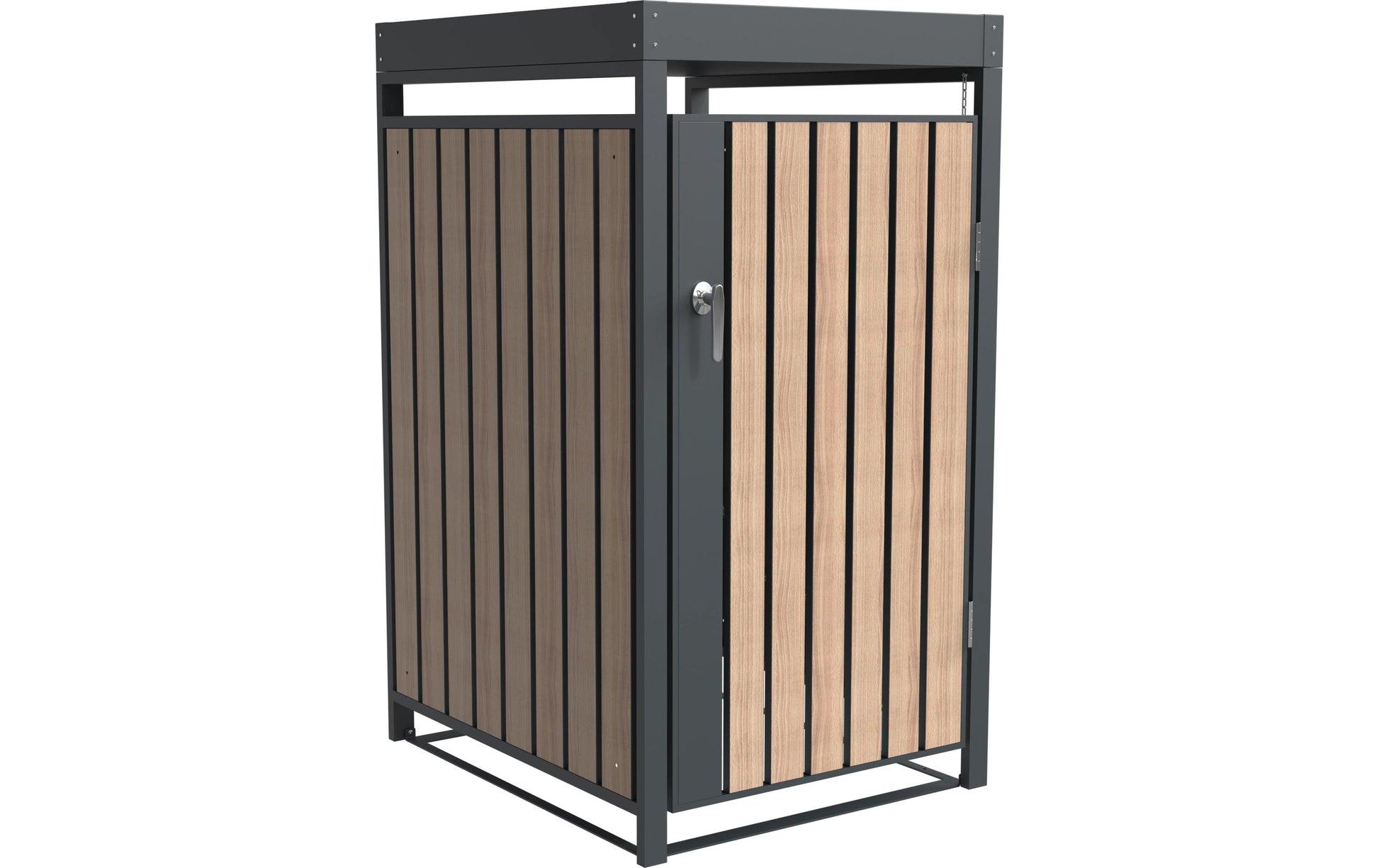 Westmann Mülltonnenbox Planta – für 240 l Mülltonne, Stahl, Anthrazit, Braun, B 680 × T 840 × H 1245 mm