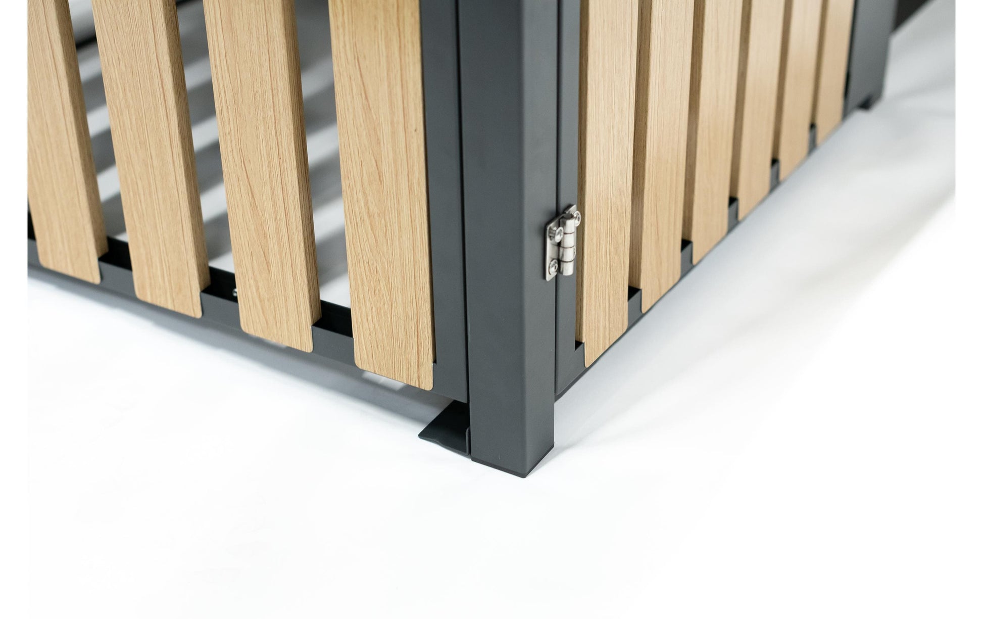 Westmann Müllcontainer Planta – 2×240 l – Stahl, rechteckig – 2-fach – Anthrazit/Braun – Witterungsbeständig