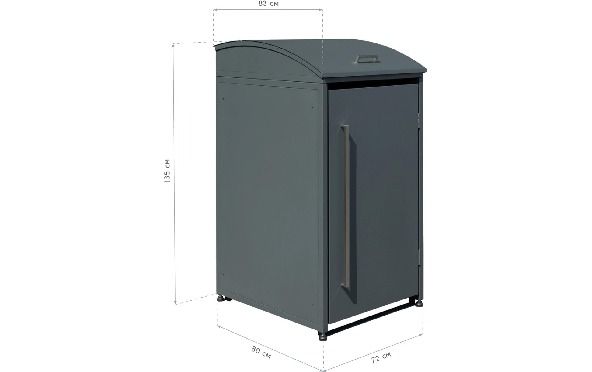 Westmann Moderna 1 Aufbewahrungsbox 240 L – Stahl – Anthrazit – 720 × 1350 × 830 mm