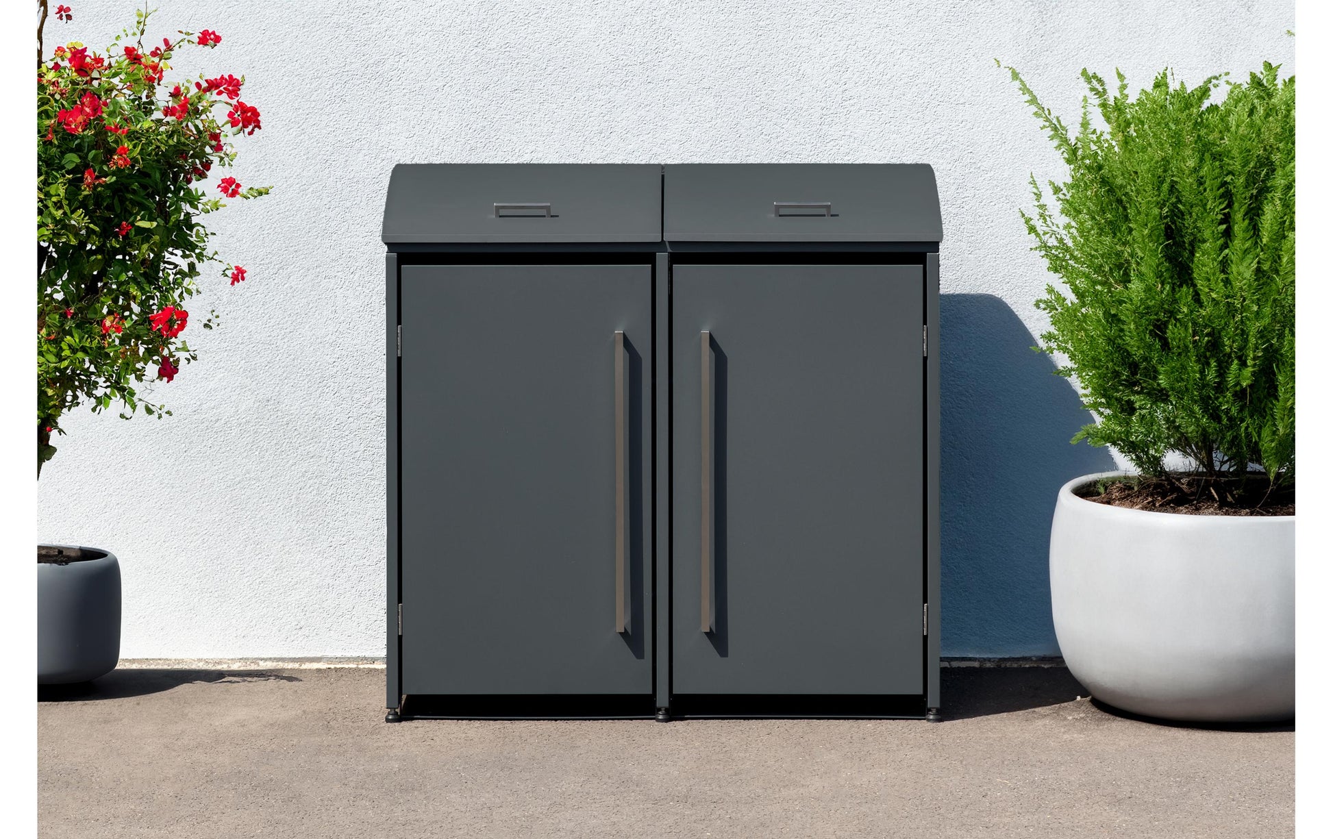 Westmann Moderna 2 Mülltonnenbox 480 l – Stahl – Anthrazit – 1390×1350×830 mm
