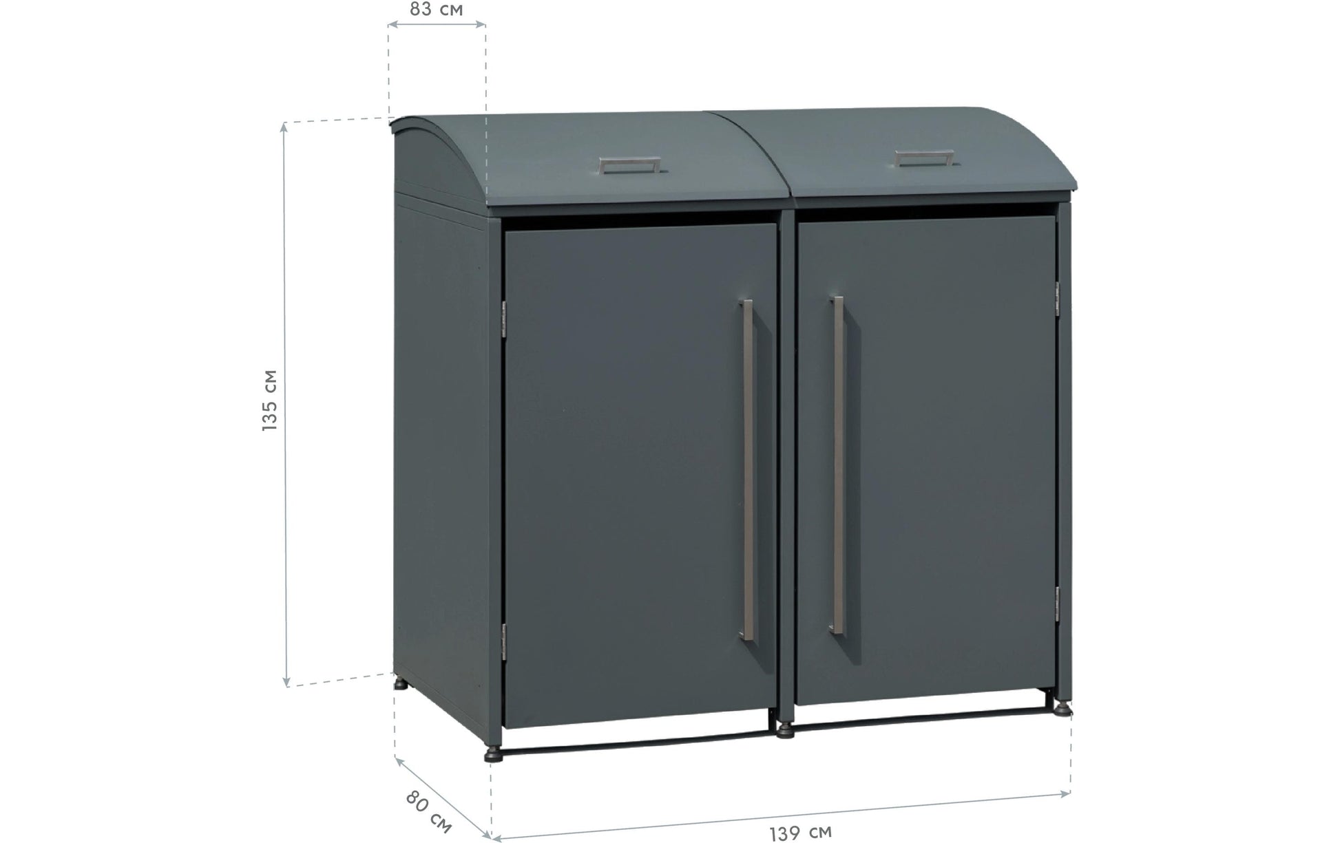 Westmann Moderna 2 Mülltonnenbox 480 l – Stahl – Anthrazit – 1390×1350×830 mm