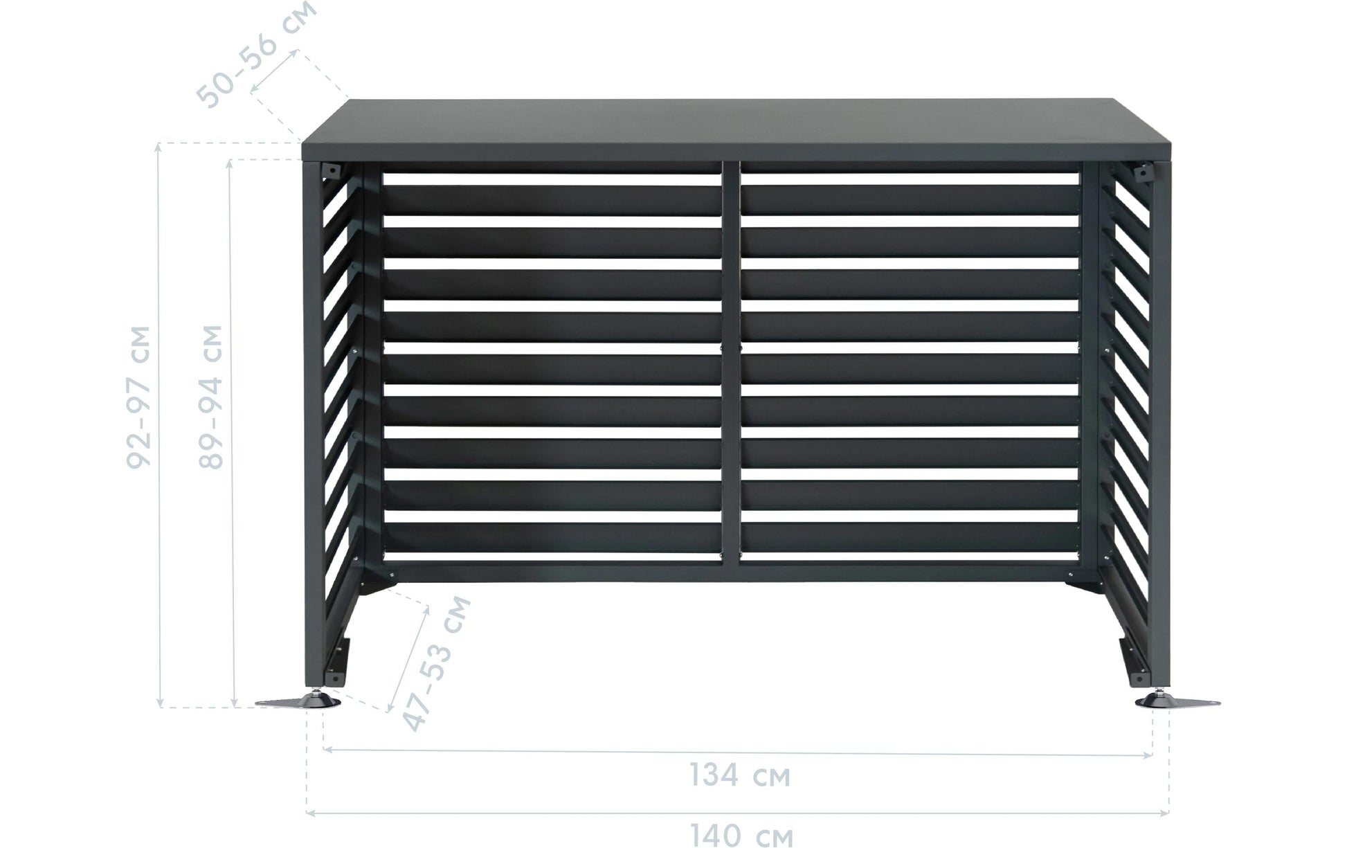 Westmann Verkleidung Wärmepumpe Boxa M – 140 × 56 × 97 cm, Stahl, Anthrazit, 760 l