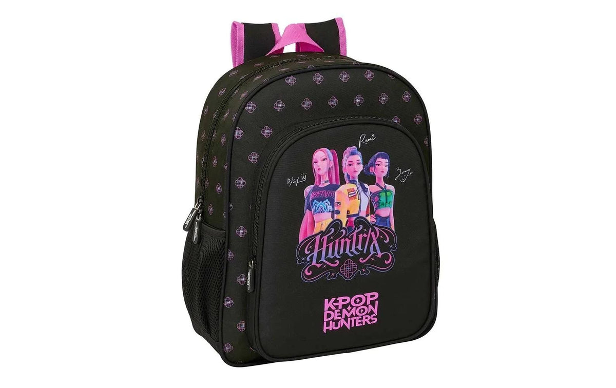 Safta Kindergartenrucksack Demon Hunters – Gepolsterte Schultergurte, Polyester – Schwarz, 120 × 380 × 320 mm