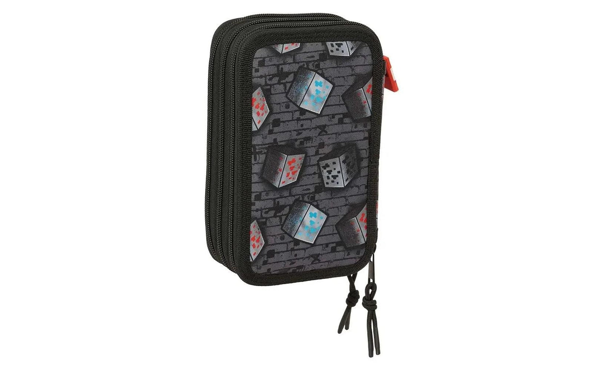 Safta Etui, 3 Fächer, gefüllt (37-teilig), Minecraft Graffiti