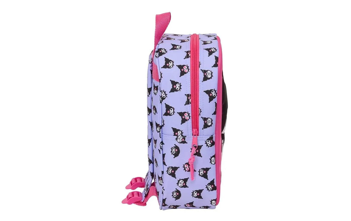 Safta Kindergartenrucksack Kuromi Hearts – Gepolsterte Schultergurte, Polyester – Pink/Lila, 100 × 270 × 220 mm