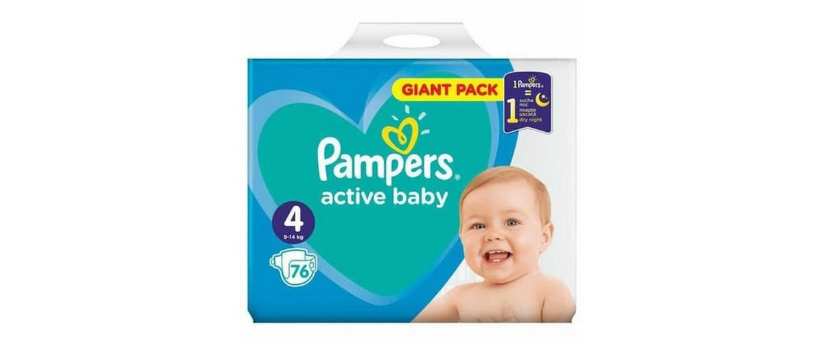 Pampers Active Baby Windeln – Gr. 4 (9–14 kg) – 76 Stk