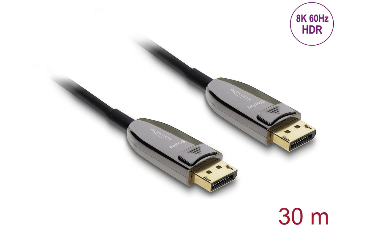 DeLOCK DisplayPort Kabel DP 2.1 8K 60 Hz – 30 m – AOC, HDR