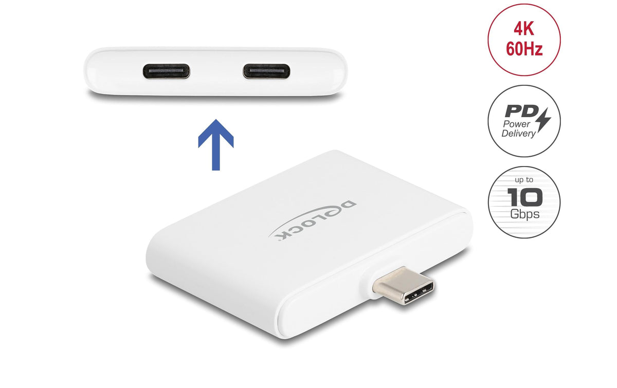 DeLOCK USB-C Adapter – USB-C Stecker zu Buchse, 10 Gbit/s, Thunderbolt-kompatibel, für Mac/iPad