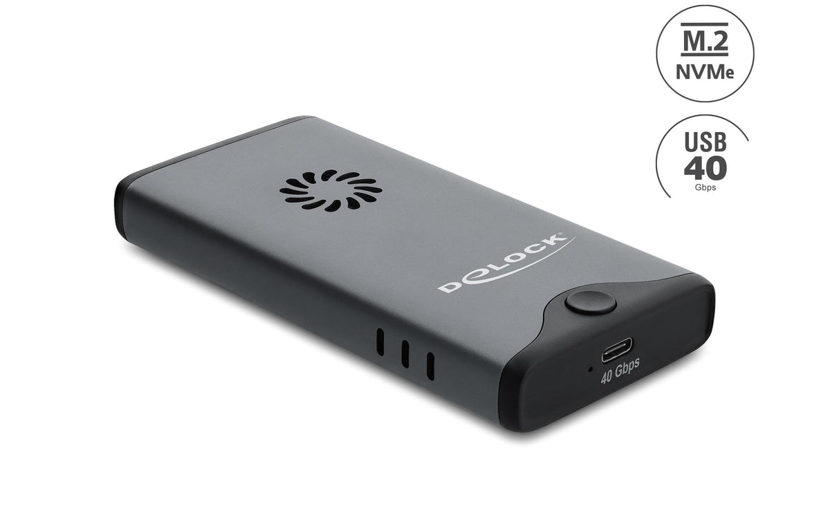 DeLOCK M.2 NVMe SSD-Gehäuse – 1-Bay M.2 – Thunderbolt 3/4/5, USB-C, für M.2 Key-M (NVMe)