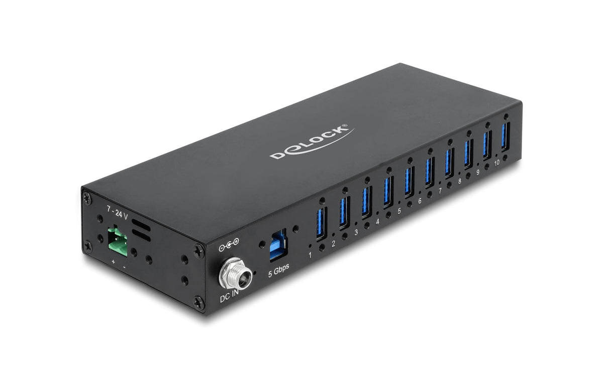 DeLOCK USB-Hub – USB-B, 10× USB-A, für Windows/Mac/Linux
