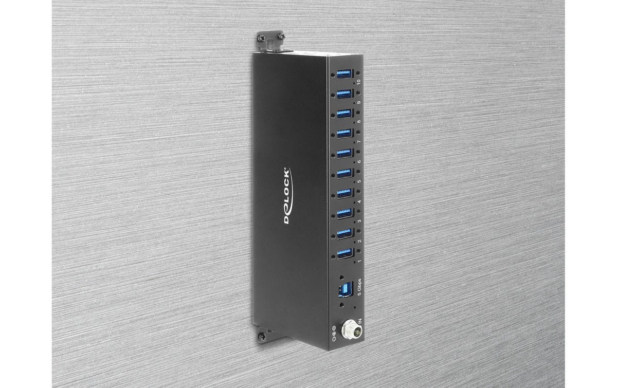 DeLOCK USB-Hub – USB-B, 10× USB-A, für Windows/Mac/Linux