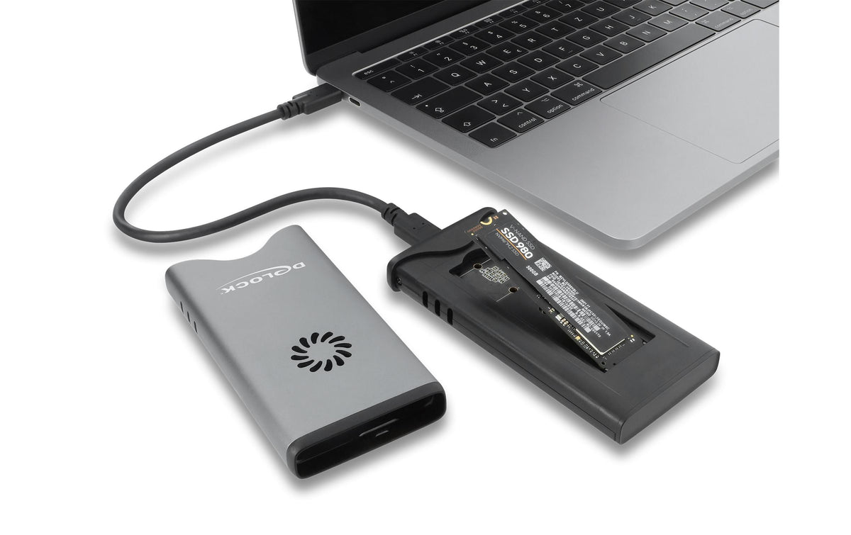DeLOCK M.2 NVMe SSD-Gehäuse – 1-Bay M.2 – Thunderbolt 3/4/5, USB-C, für M.2 Key-M (NVMe)