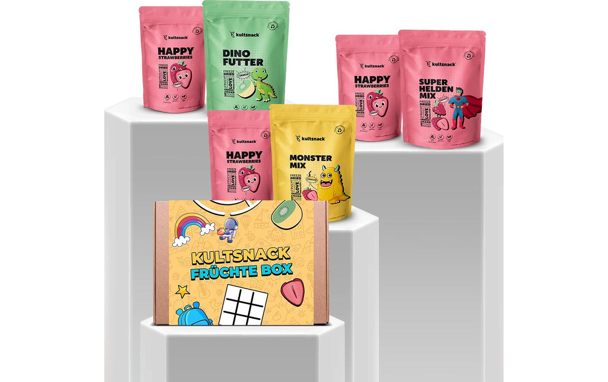 Kultsnack Kids Früchte Box – Erdbeere, Kiwi, Himbeere & Banane, vegan, glutenfrei – 154 g