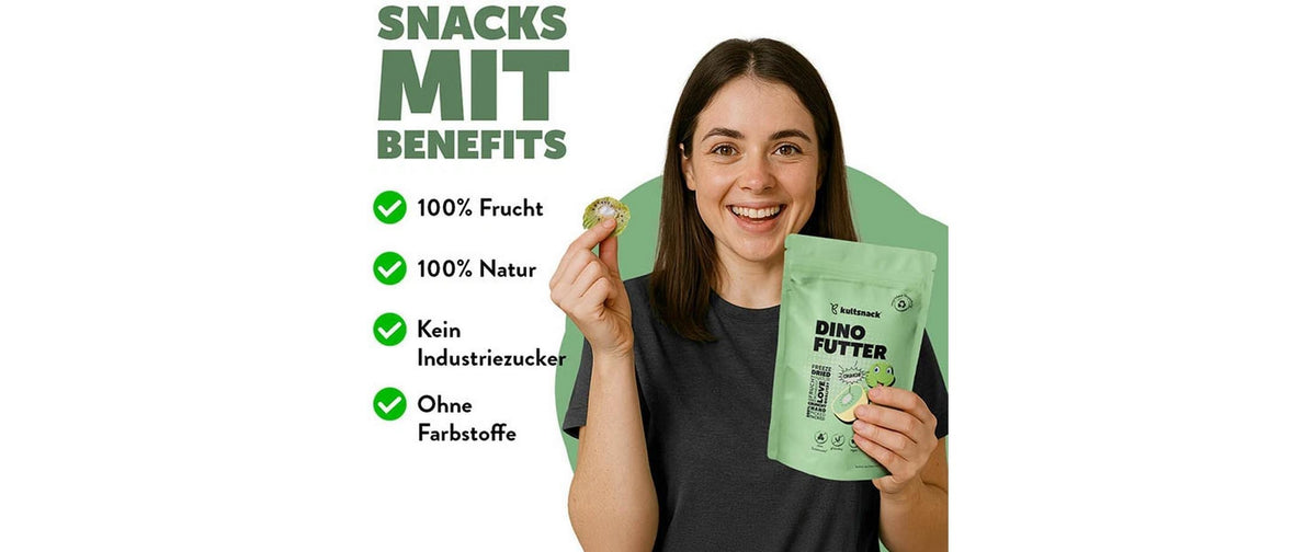 Kultsnack Dino Futter Gefriergetrocknete Früchte – Kiwi, glutenfrei – 100 g