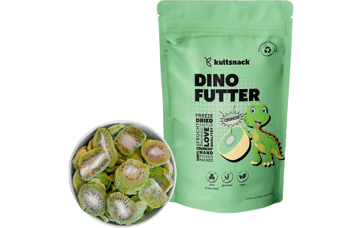 Kultsnack Dino Futter Gefriergetrocknete Früchte – Kiwi, glutenfrei – 100 g