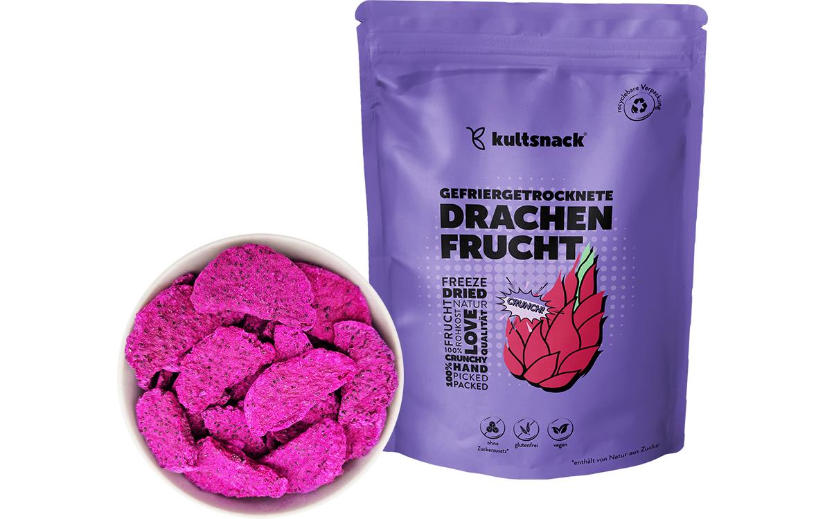 Kultsnack Gefriergetrocknete Drachenfrucht – vegan, glutenfrei – 60 g