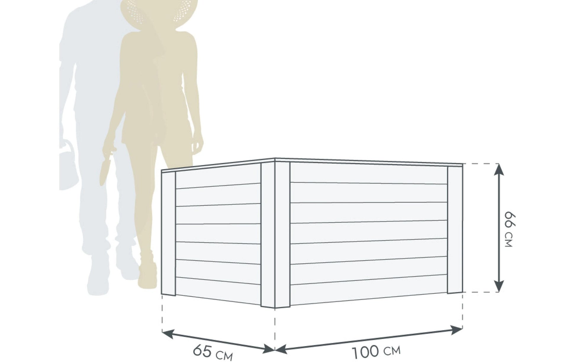 Westmann Hochbeet – 100 × 66 × 65 cm – Lärche