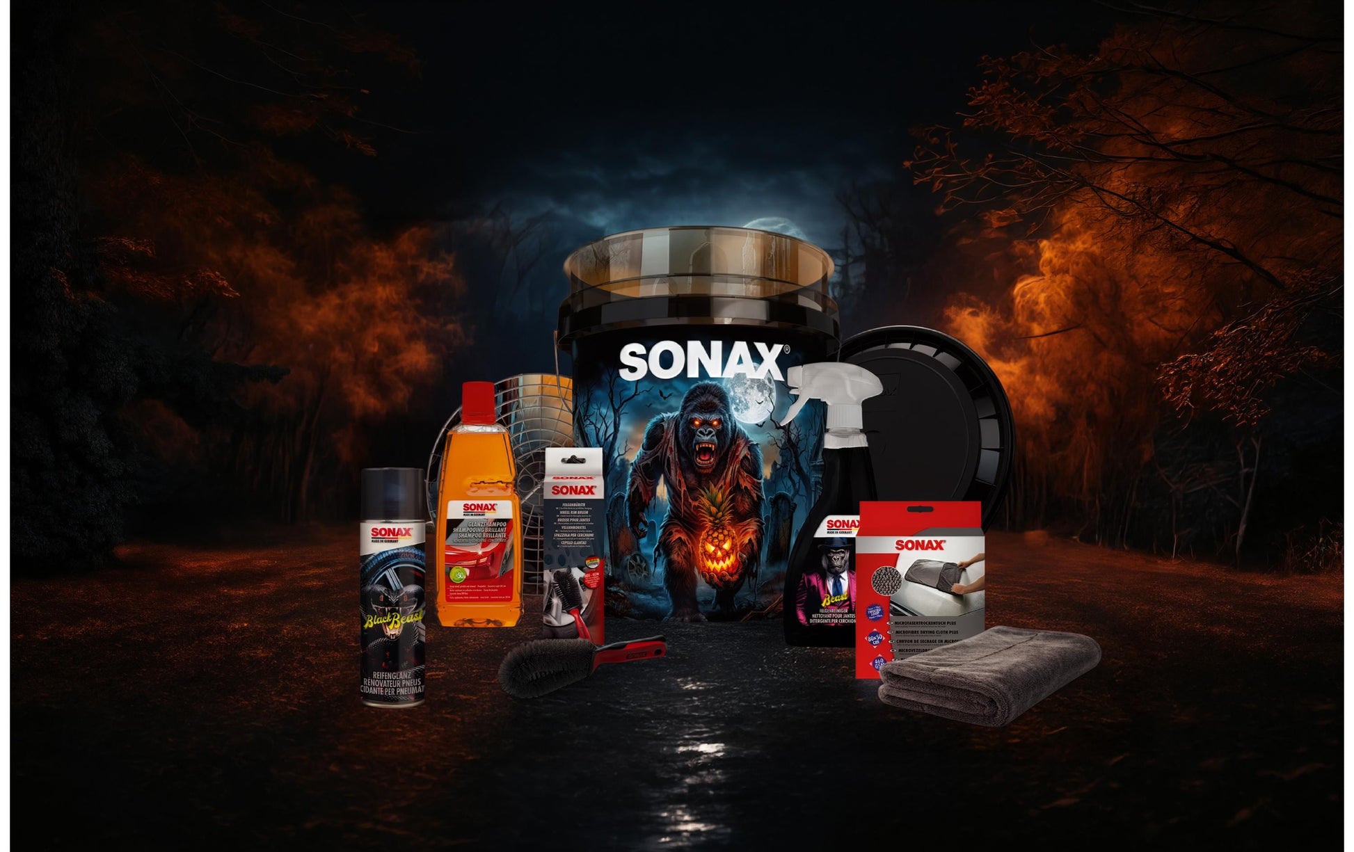 Sonax Set GritGuard HALLOWEEN Edition Reiniger – für Kunststoff – 20 l