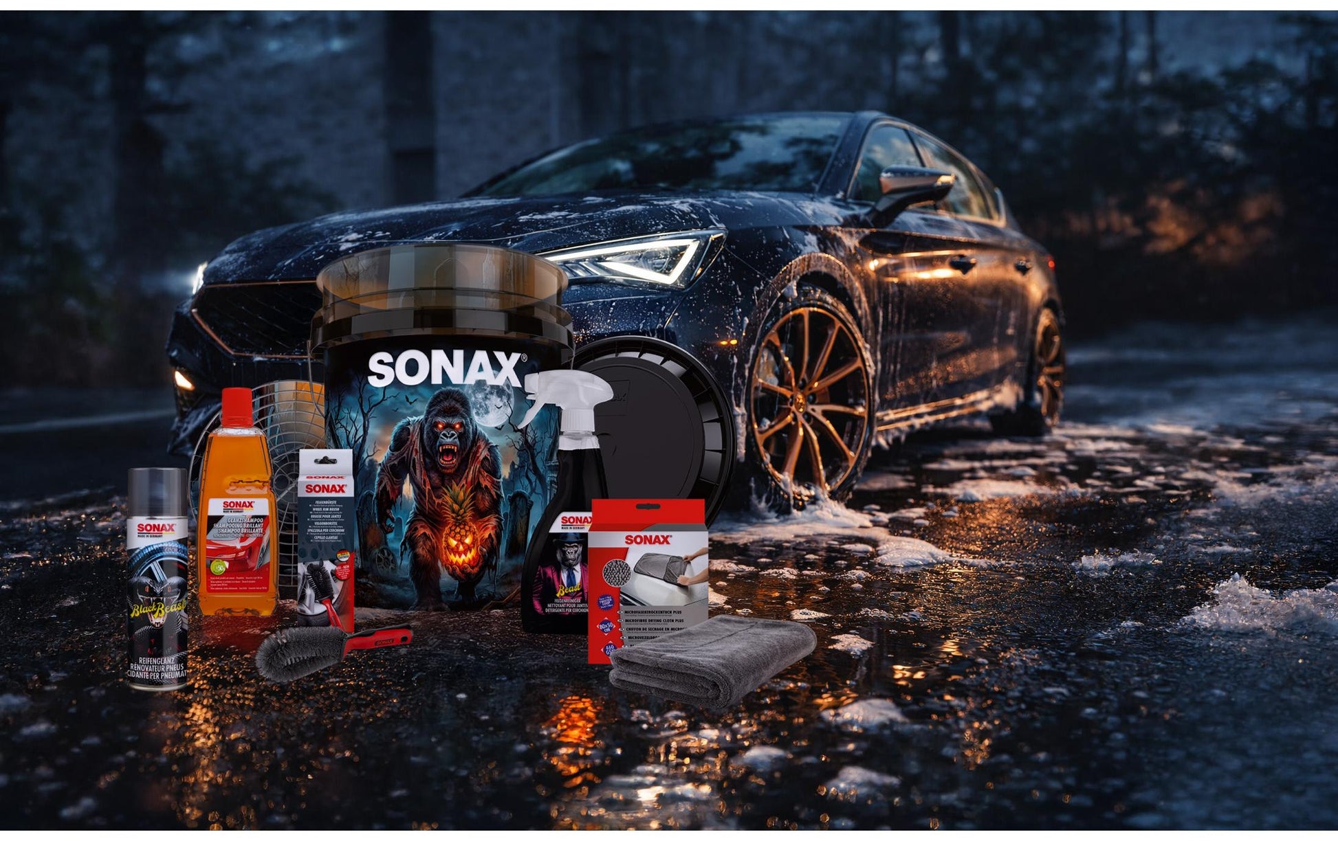 Sonax Set GritGuard HALLOWEEN Edition Reiniger – für Kunststoff – 20 l