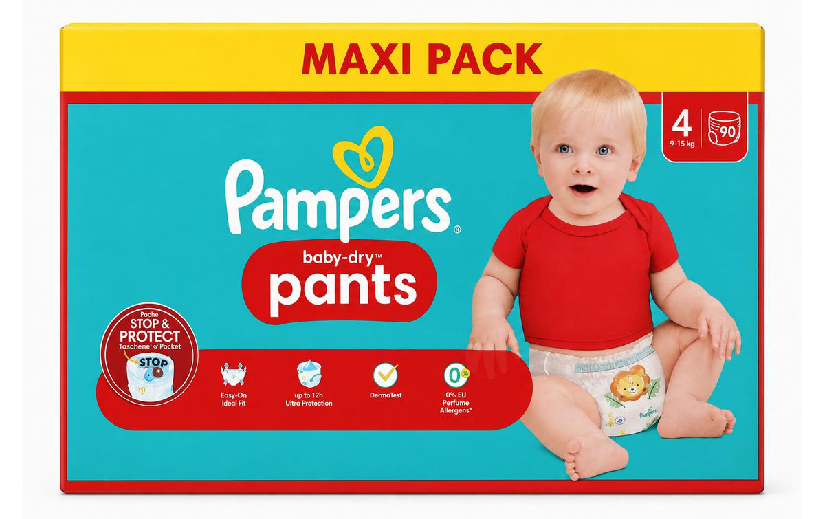 Pampers Baby-Dry Pants – Grösse 4 (9–15 kg) – 90 Stk