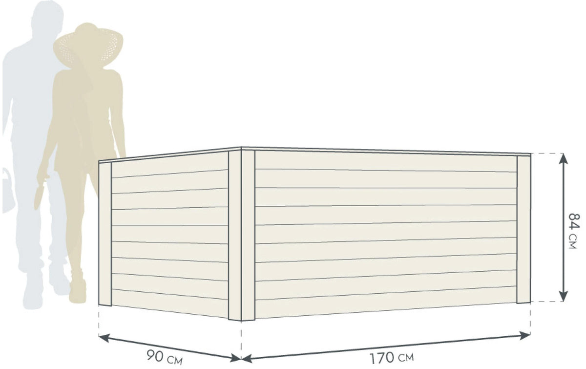 Westmann Hochbeet – 90 × 170 × 84 cm – Lärche