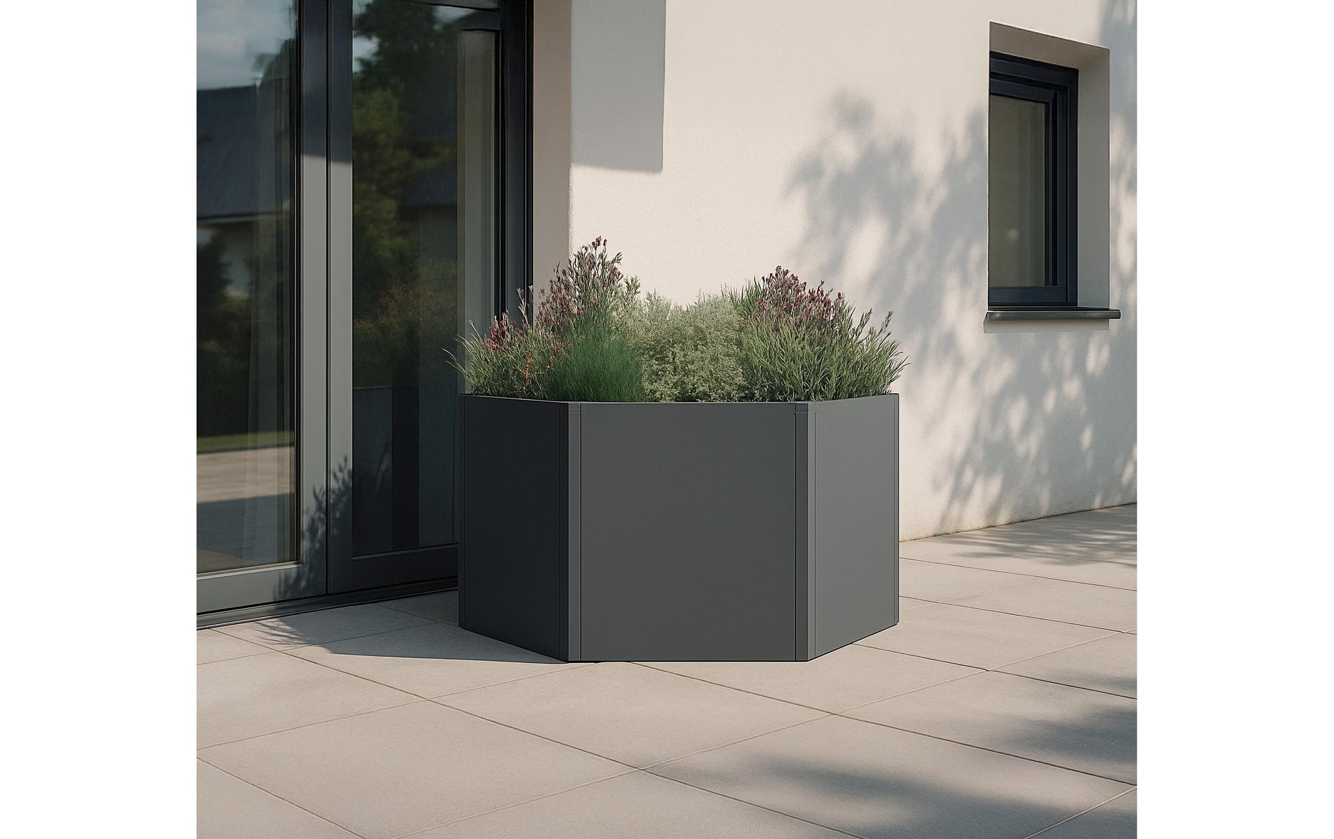 Westmann Hochbeet 6-eckig – 100 × 52 × 100 cm – Metall & Stahl, Anthrazit