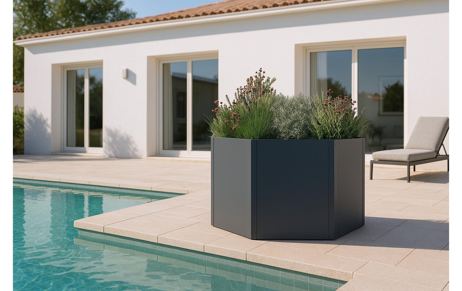 Westmann Hochbeet 6-eckig – 100 × 52 × 100 cm – Metall & Stahl, Anthrazit