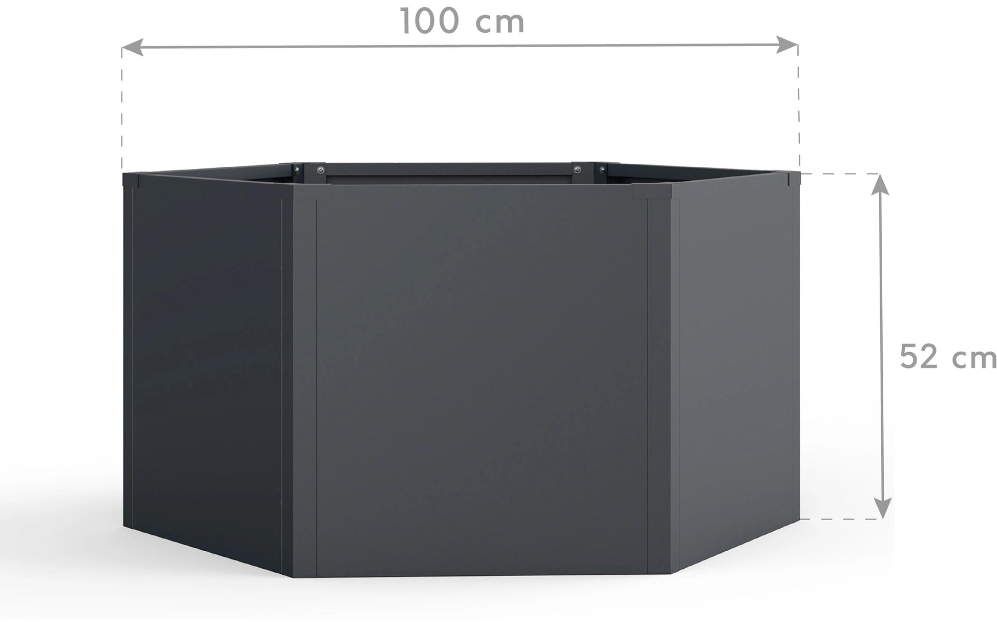 Westmann Hochbeet 6-eckig – 100 × 52 × 100 cm – Metall & Stahl, Anthrazit