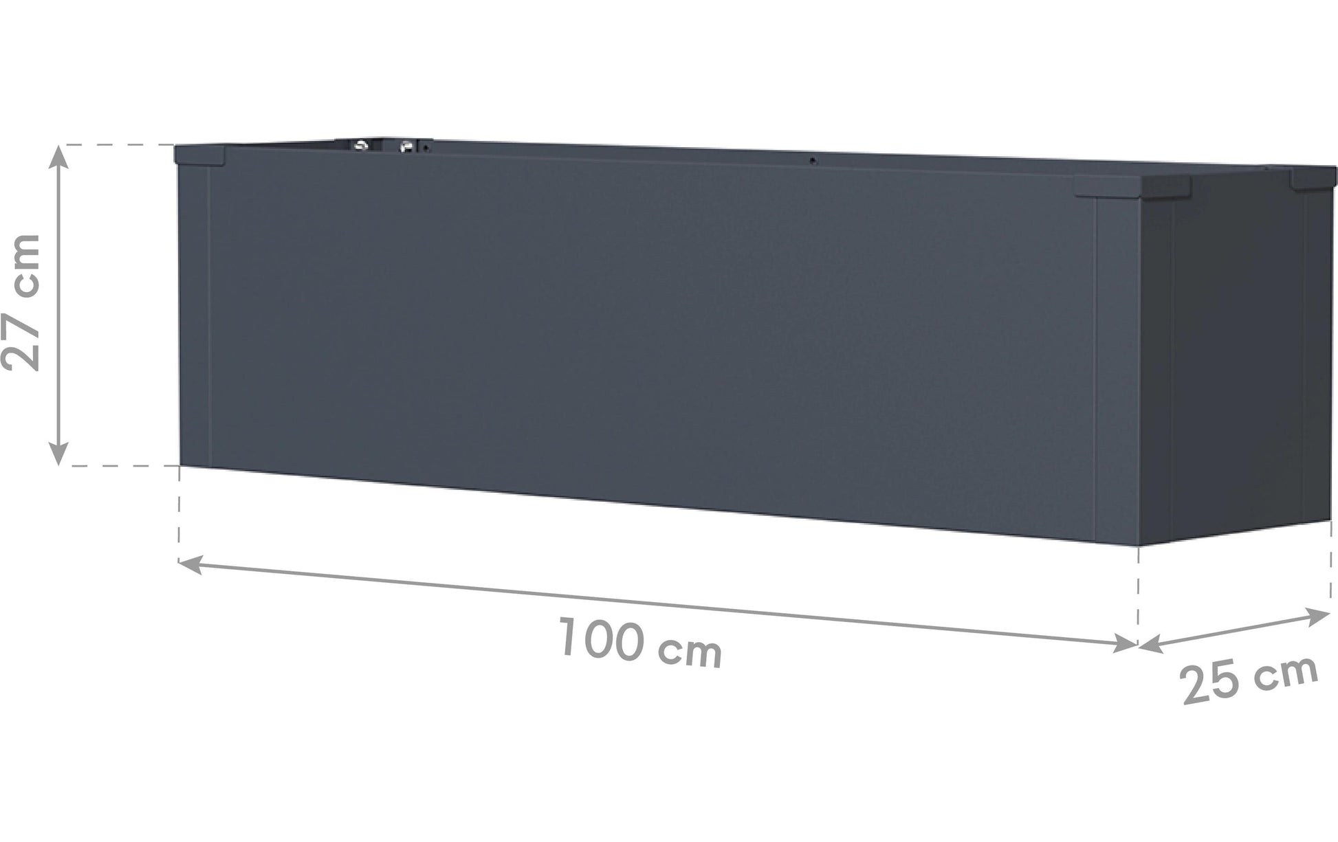 Westmann Pflanzkübel – 100 × 27 × 25 cm – Stahl