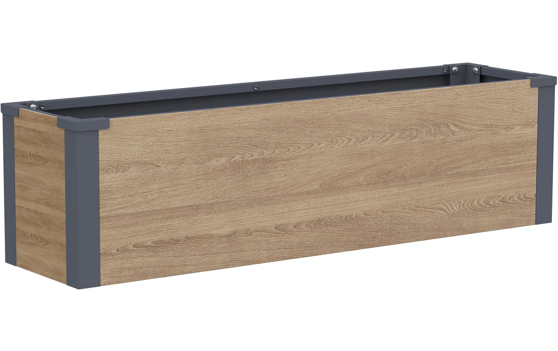 Westmann Talus M Pflanzkasten – 100 × 27 × 25 cm – Stahl, Holzoptik
