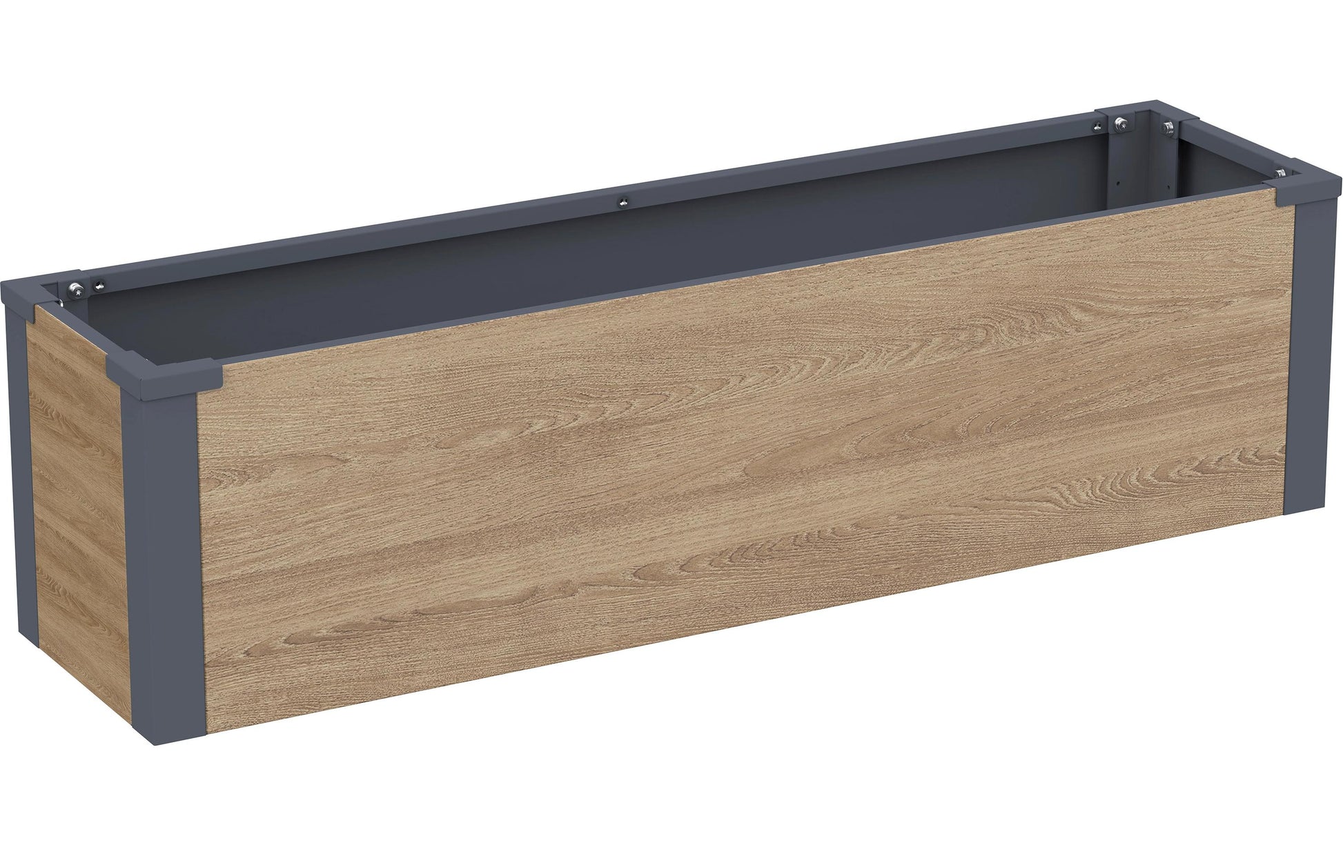 Westmann Talus M Pflanzkasten – 100 × 27 × 25 cm – Stahl, Holzoptik